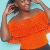RABIA RIBBED OFF SHOULDER TOP