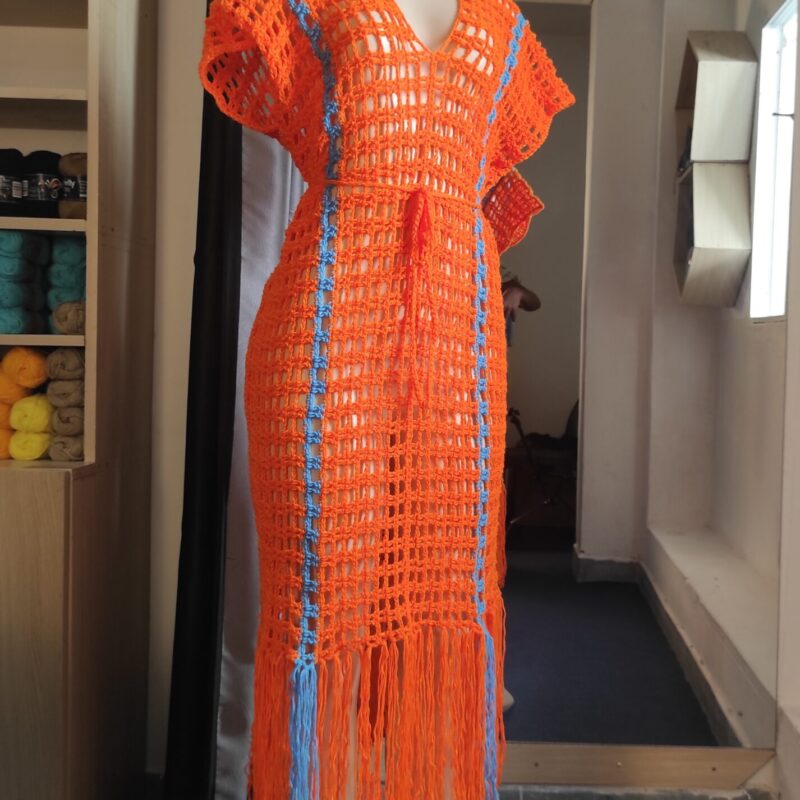 COVER UP DRESS WITH FRINGES/TASSELS